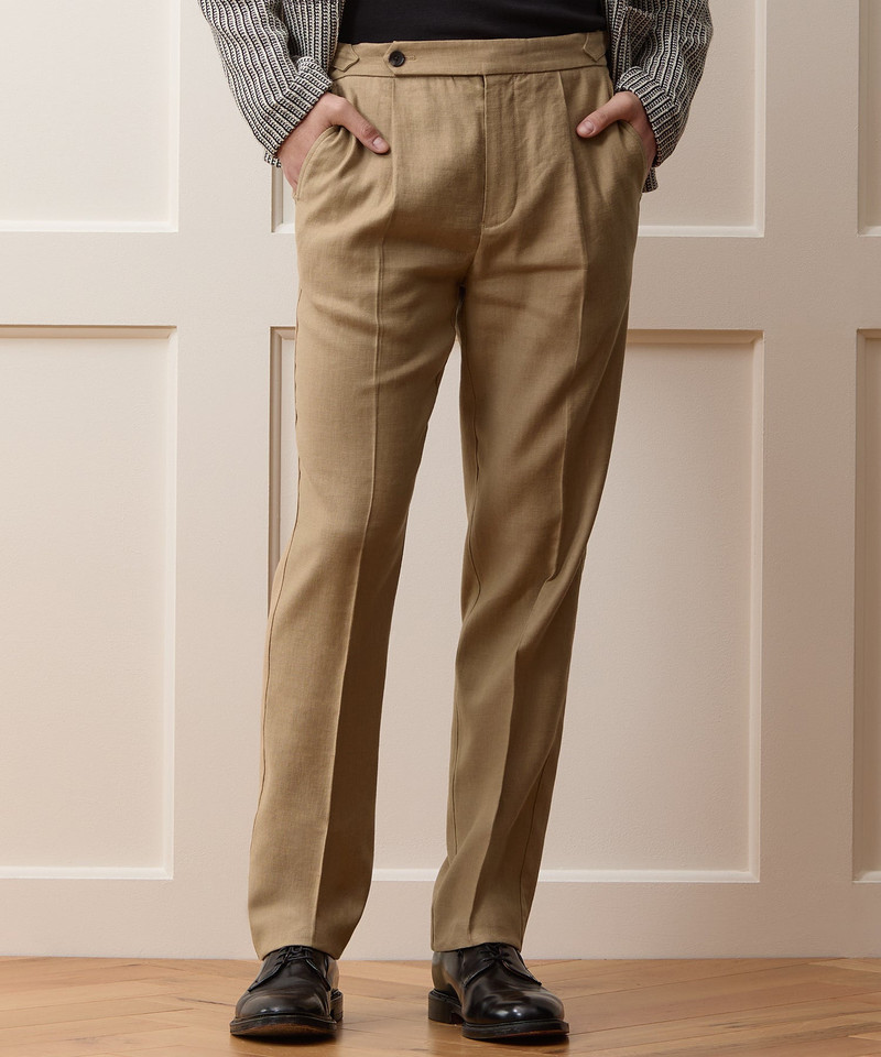 TODD SNYDER Italian Linen Side Tab Trouser outlook