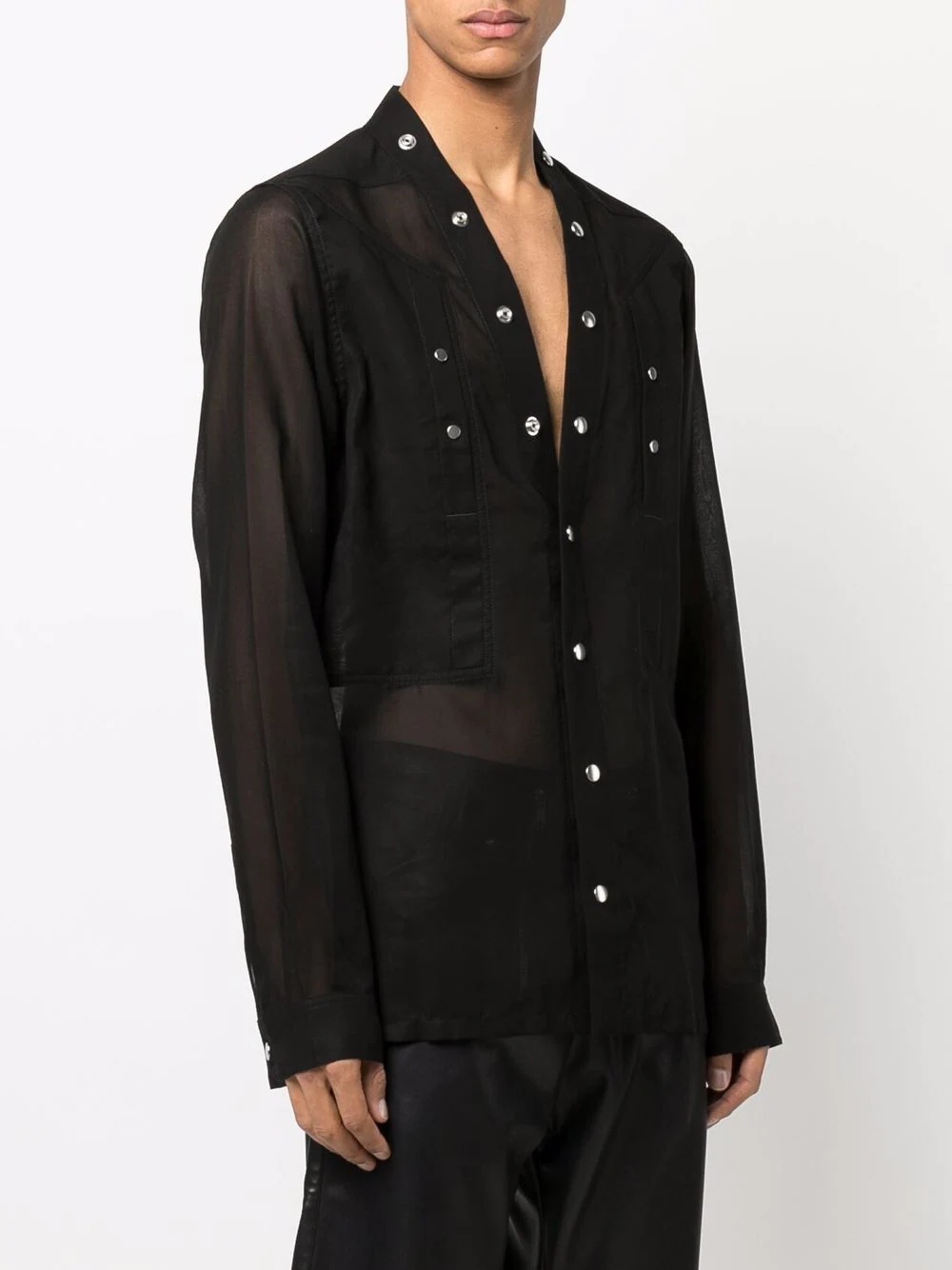 long-sleeve button-fastening shirt - 3