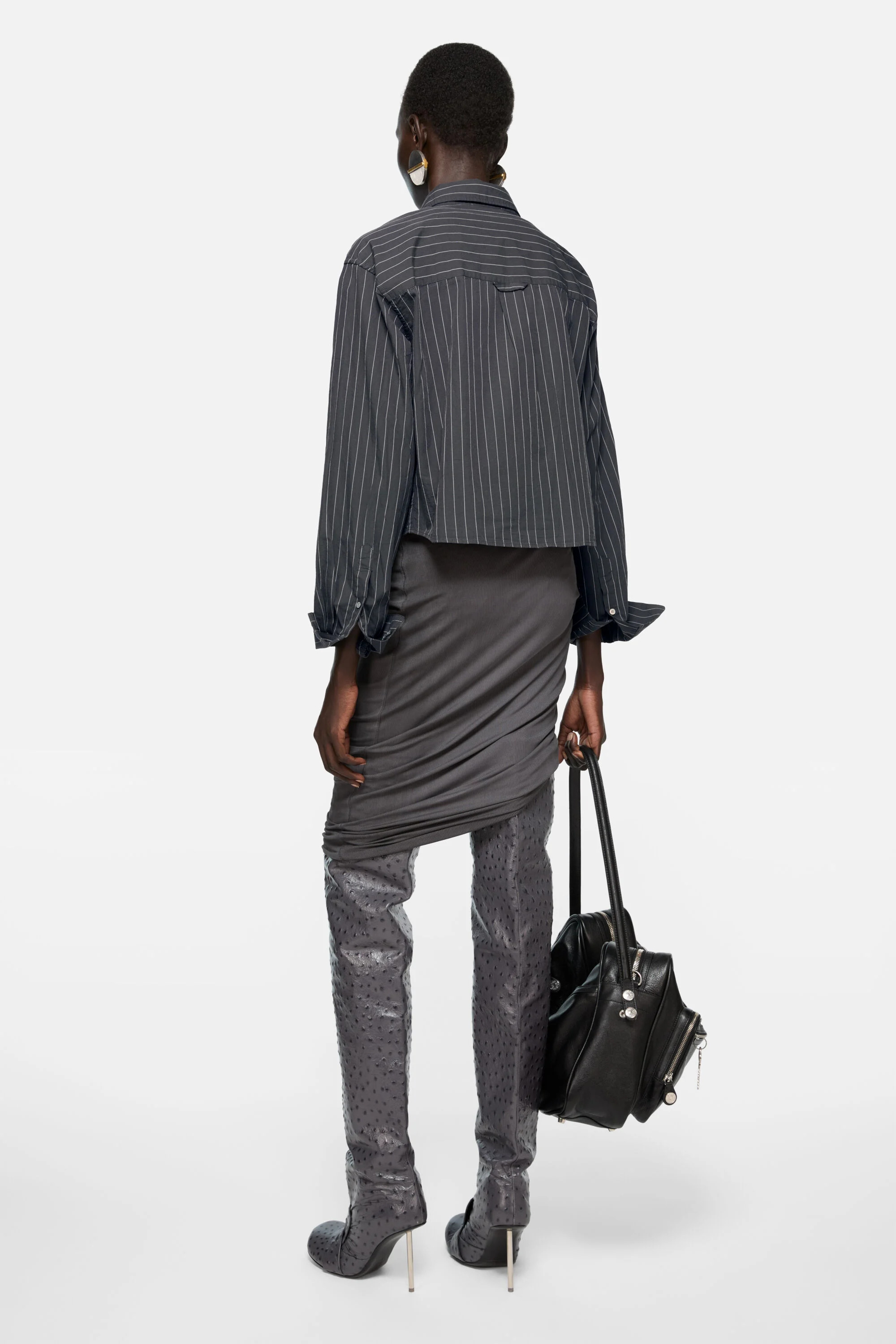 Shirt jacquard pinstripe - Black/white - 3