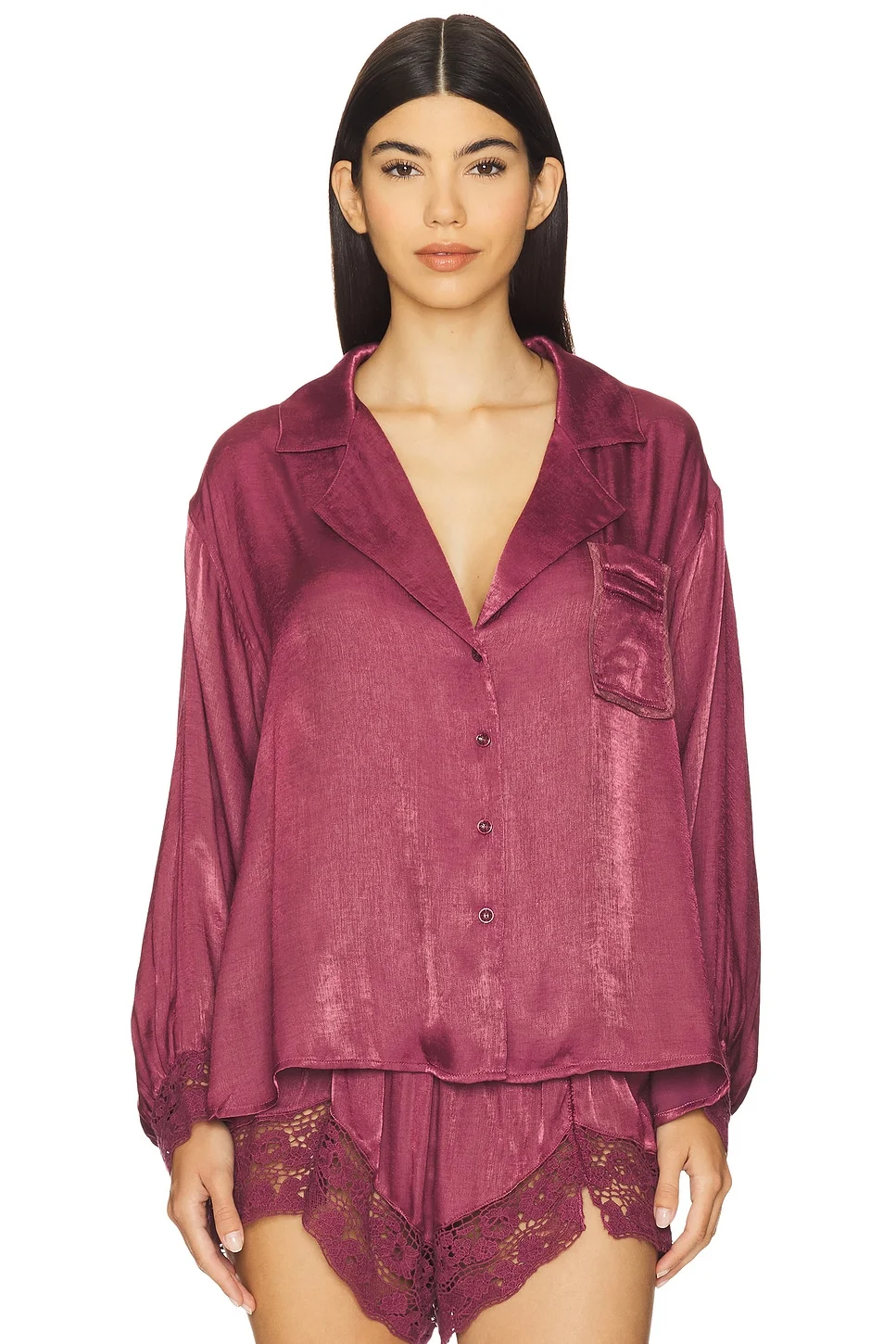 x Intimately FP Midnight Muse Sleep Shirt In Renaissance Rose - 1