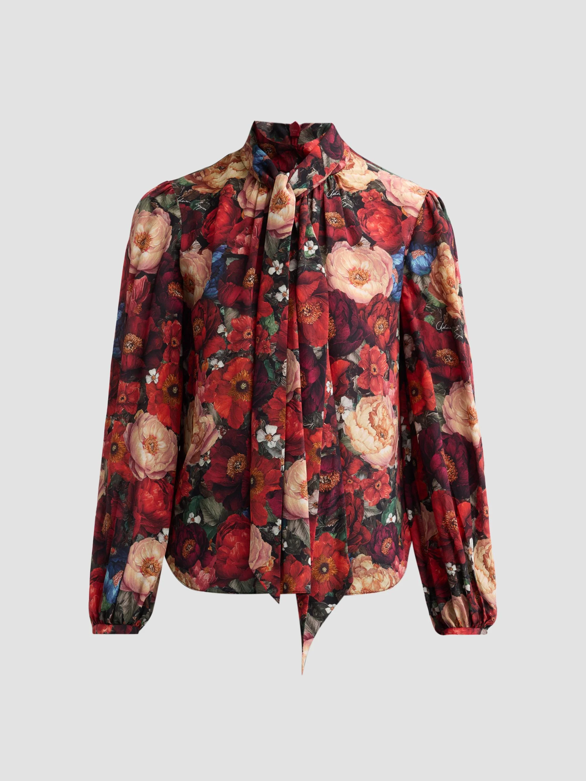 Women's Joana Floral Silk Top - Ruby Floral - 1