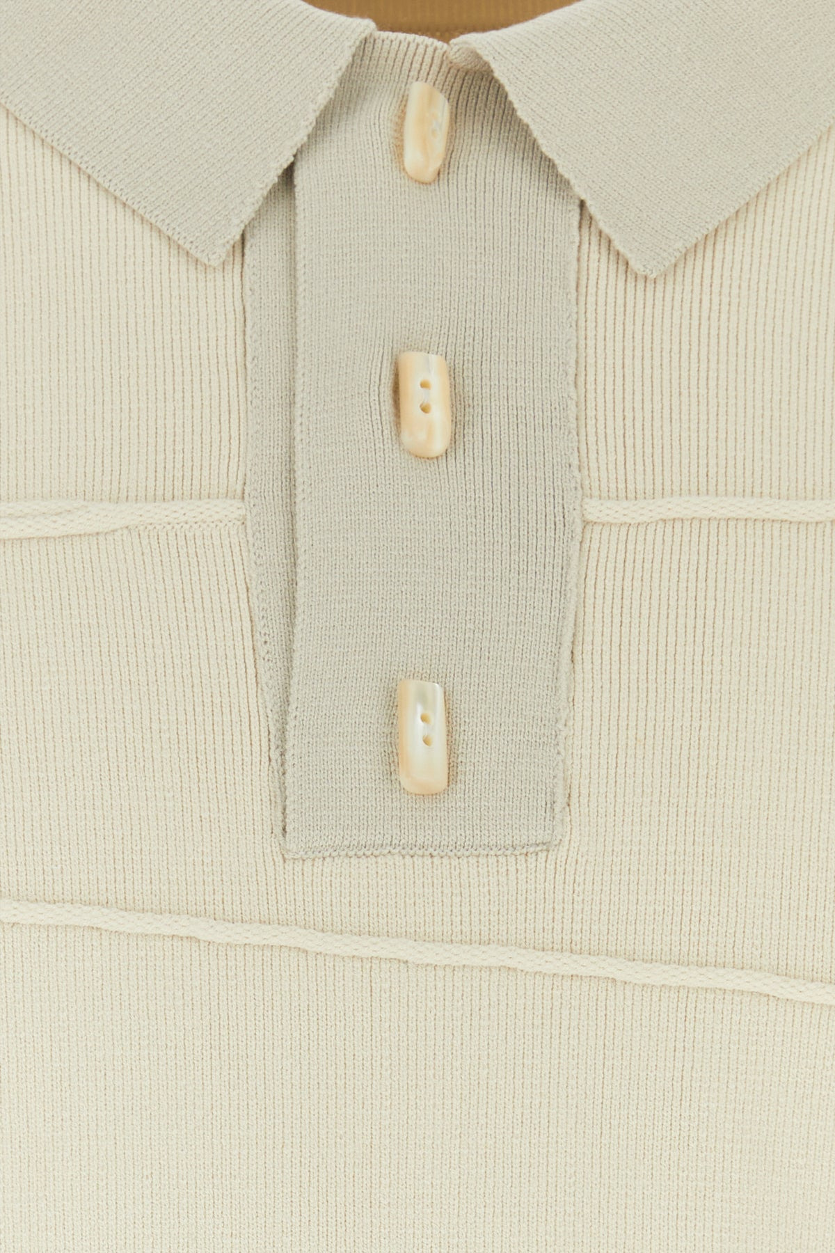 Sand viscose blend Syl Bandage polo shirt - 3