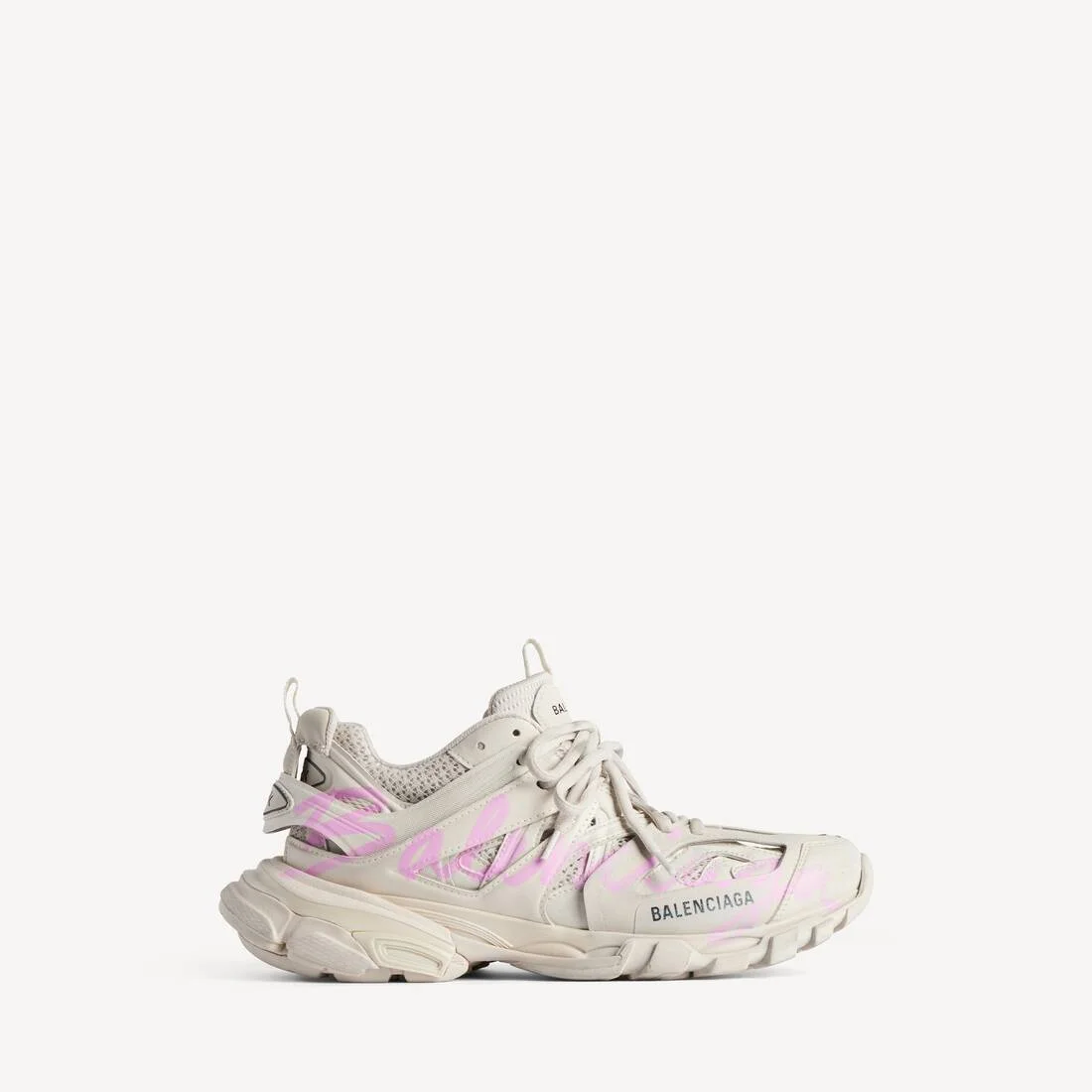 Women's Track Signature Sneaker in Beige/pink - 1