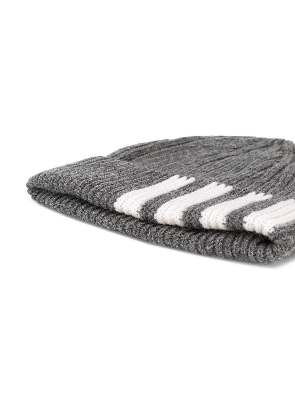 4-Bar stripe cashmere rib beanie - 2