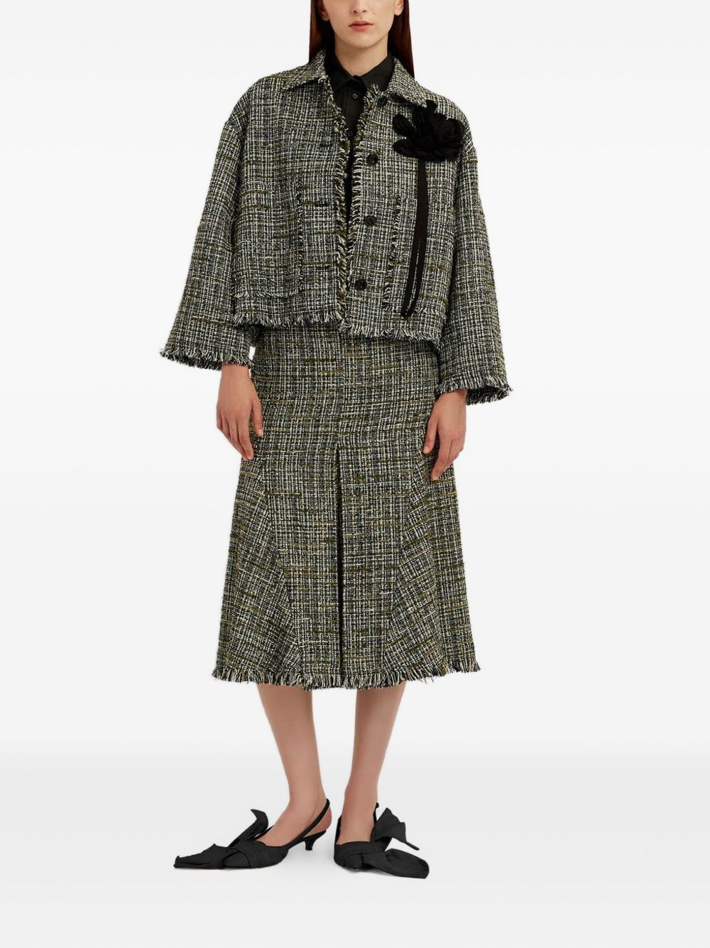 tweed pencil midi skirt - 2