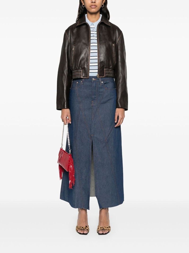 maje denim midi skirt outlook