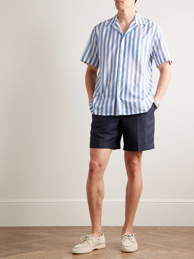 Brioni Slim-Fit Straight-Leg Pleated Wool, Linen and Silk-Blend Shorts outlook
