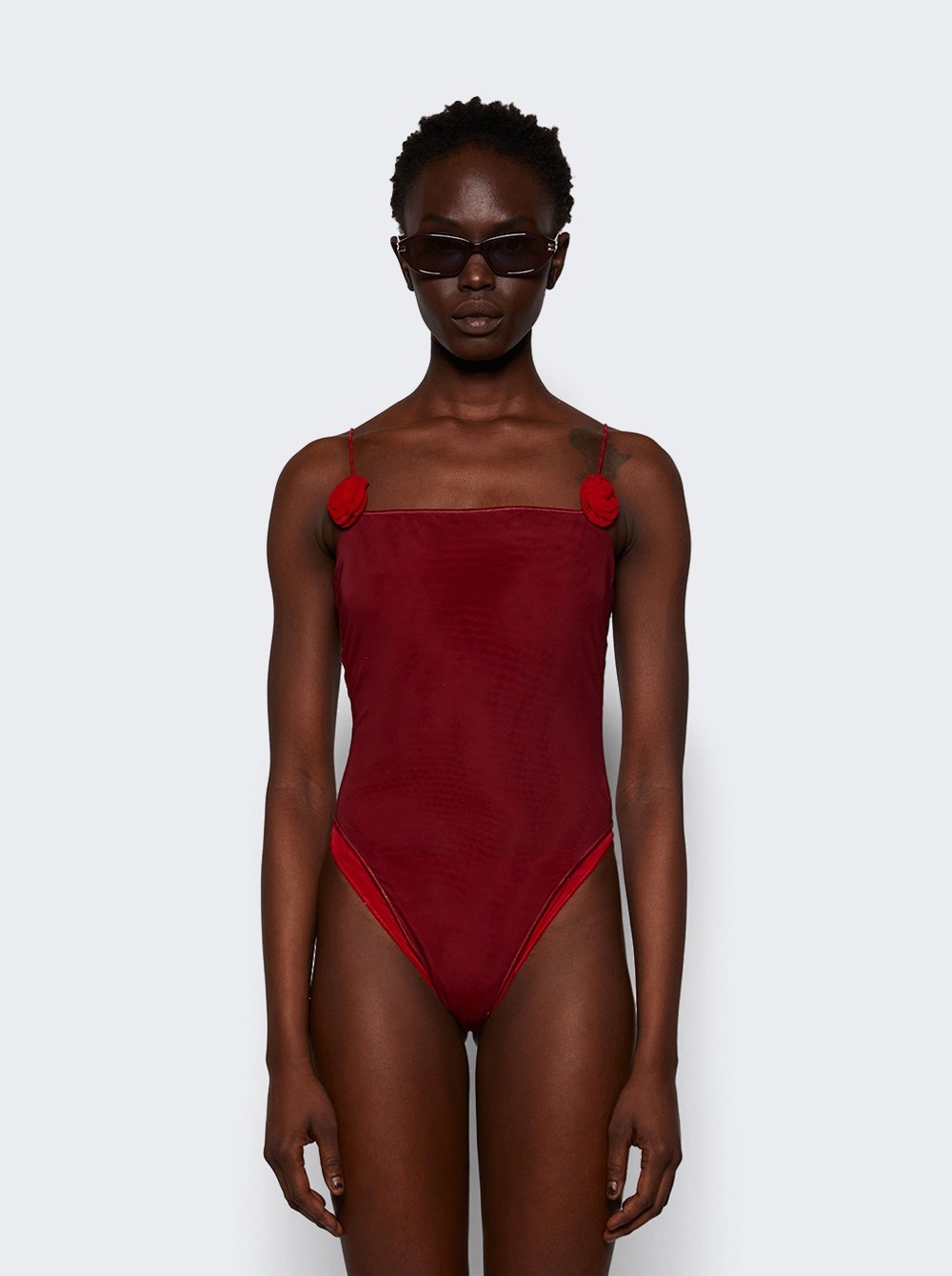 Rose Maillot Swimsuit Merlot Red - 3