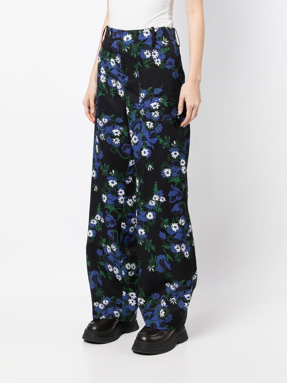 all-over floral-print trousers - 3