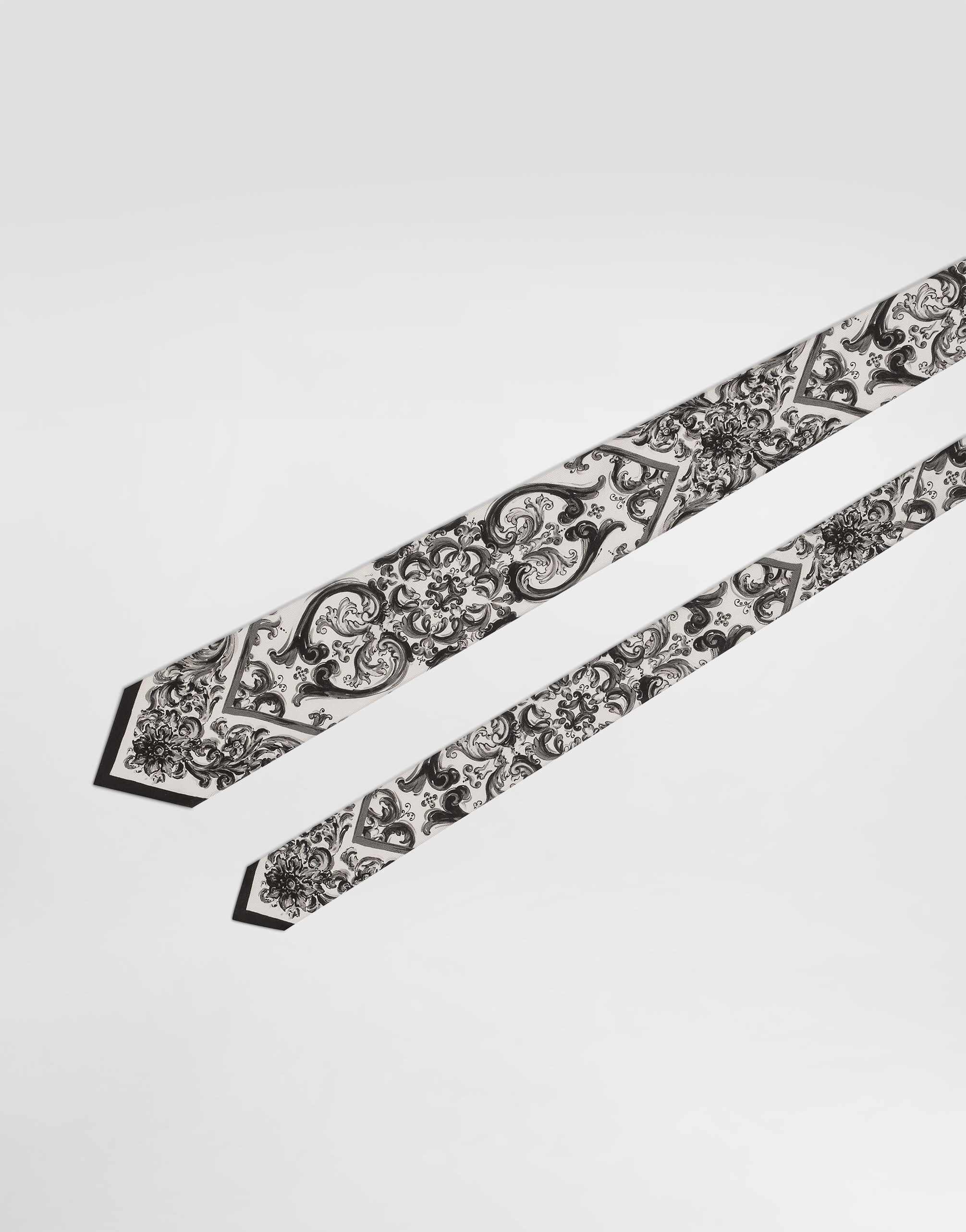 Majolica-print silk twill tie - 3