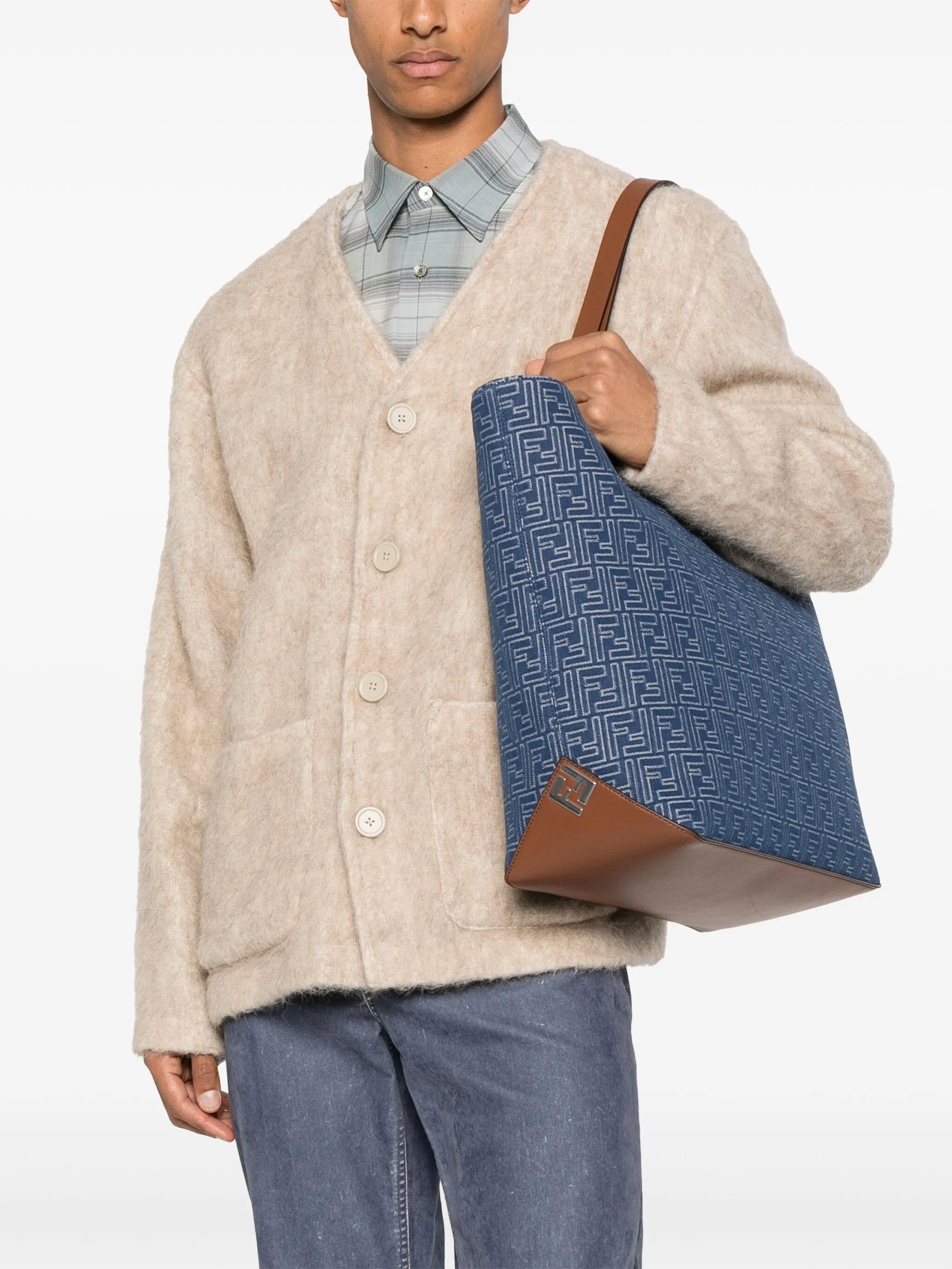 Medium FF Jacquard Shopping Bag - 3