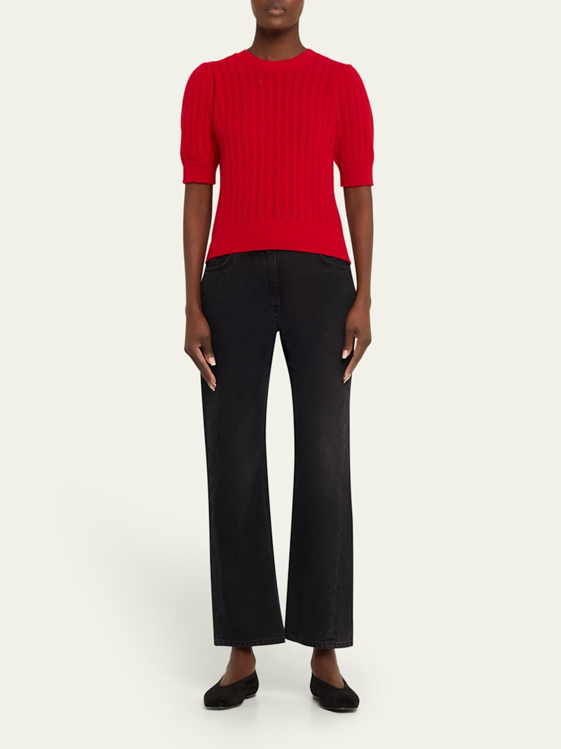 FRAME The Ladder Pointelle Cashmere Sweater outlook