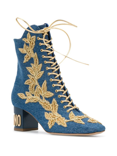 Moschino denim lace-up boots outlook