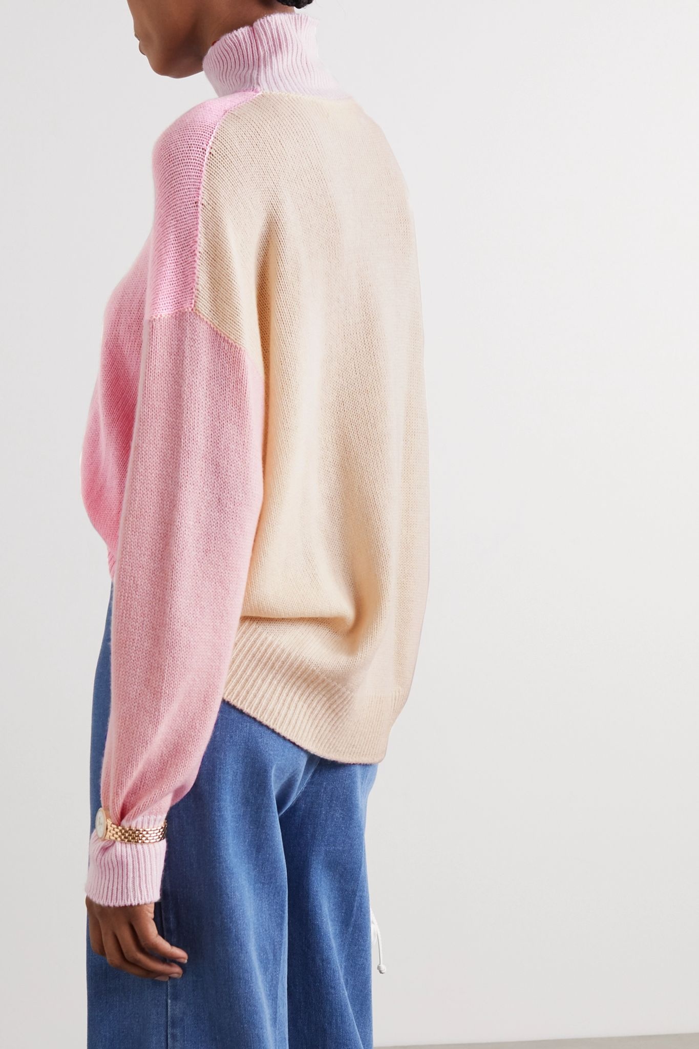 Color-block cashmere sweater - 3