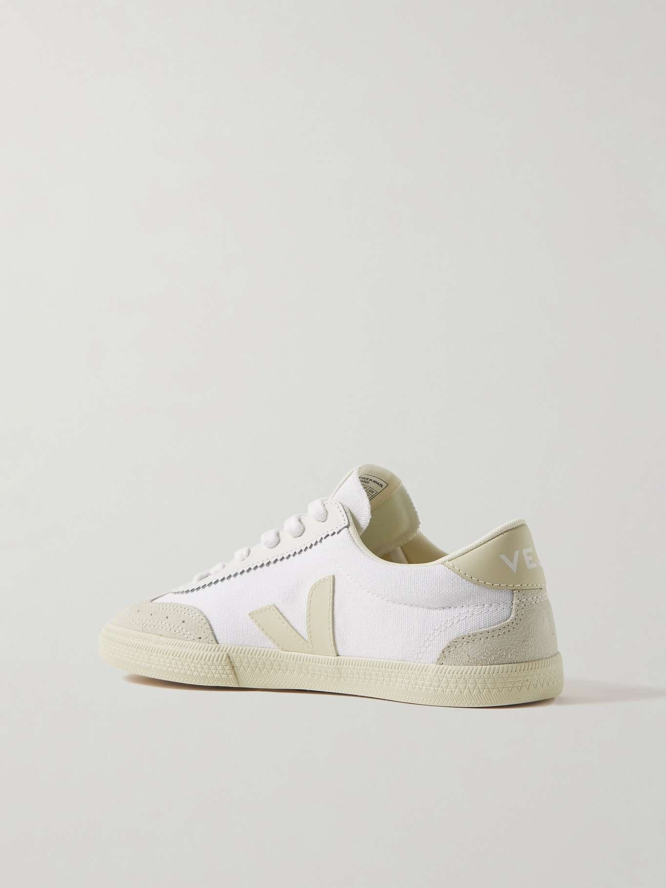 Volley suede and leather-trimmed organic cotton-canvas sneakers - 3