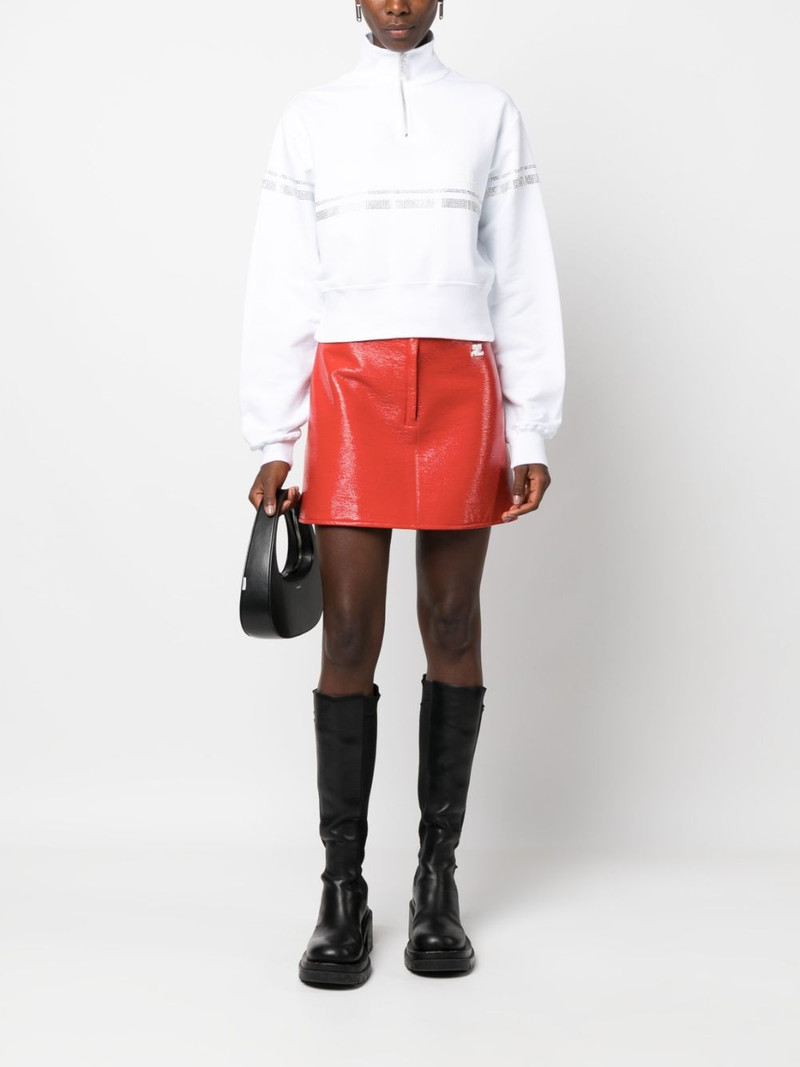 GCDS logo-print crystal-embellished sweatshirt outlook