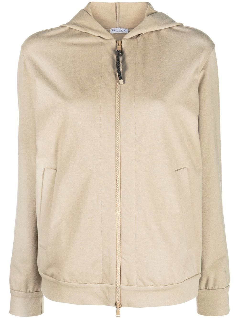 Monili chain zipped hoodie - 1