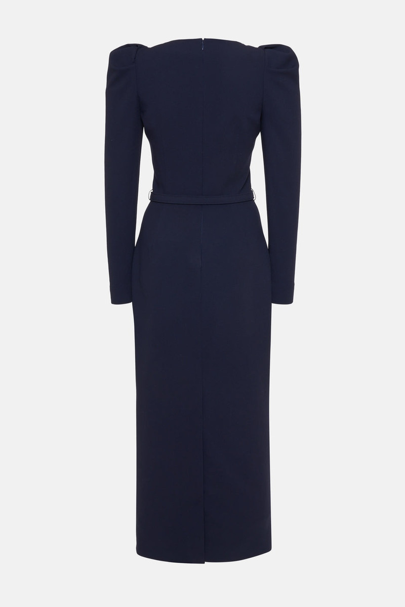 Alessandra Rich WOOL CREPE DRESS WITH BELT outlook