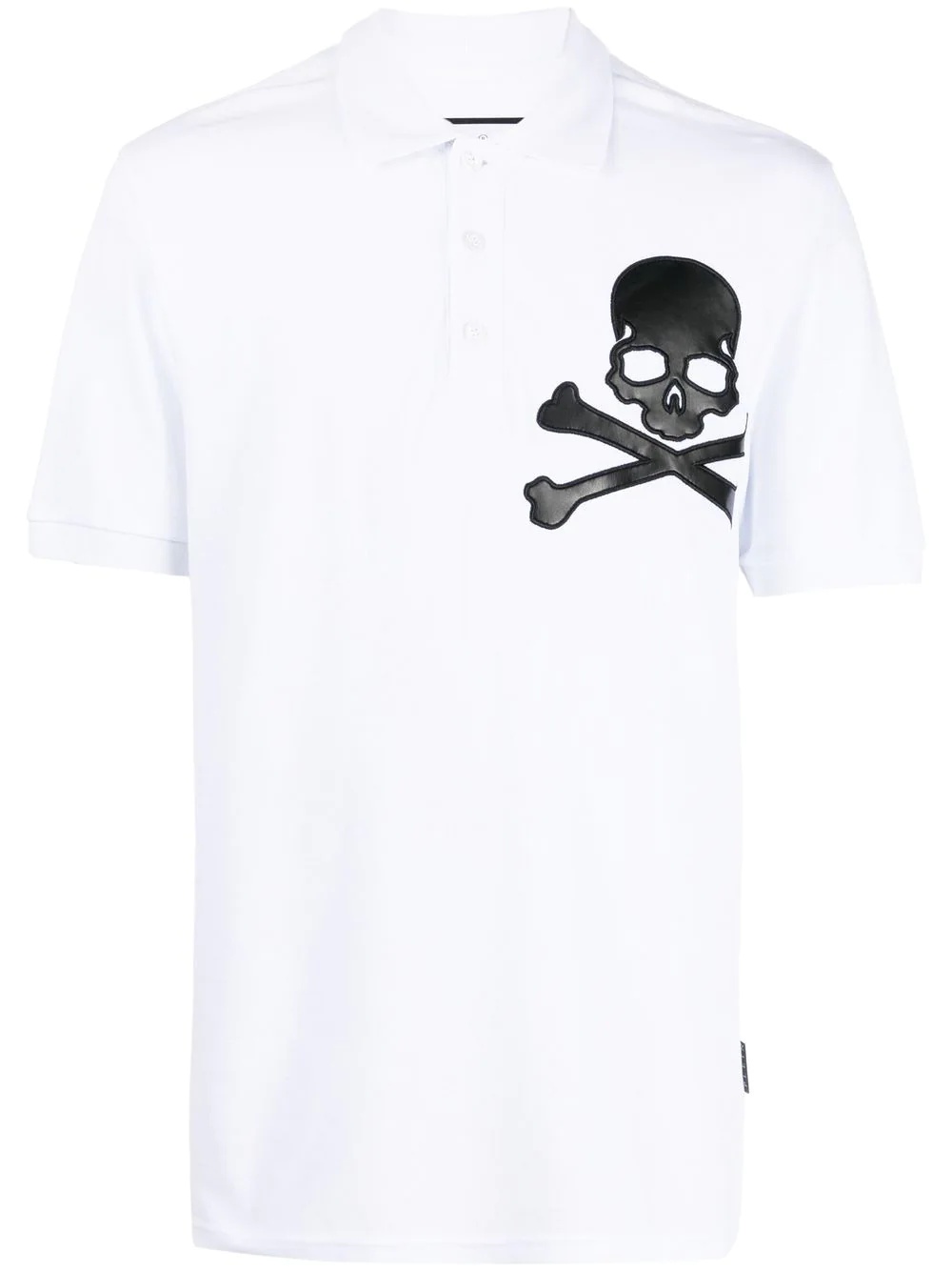 Skull-patch cotton polo shirt - 1