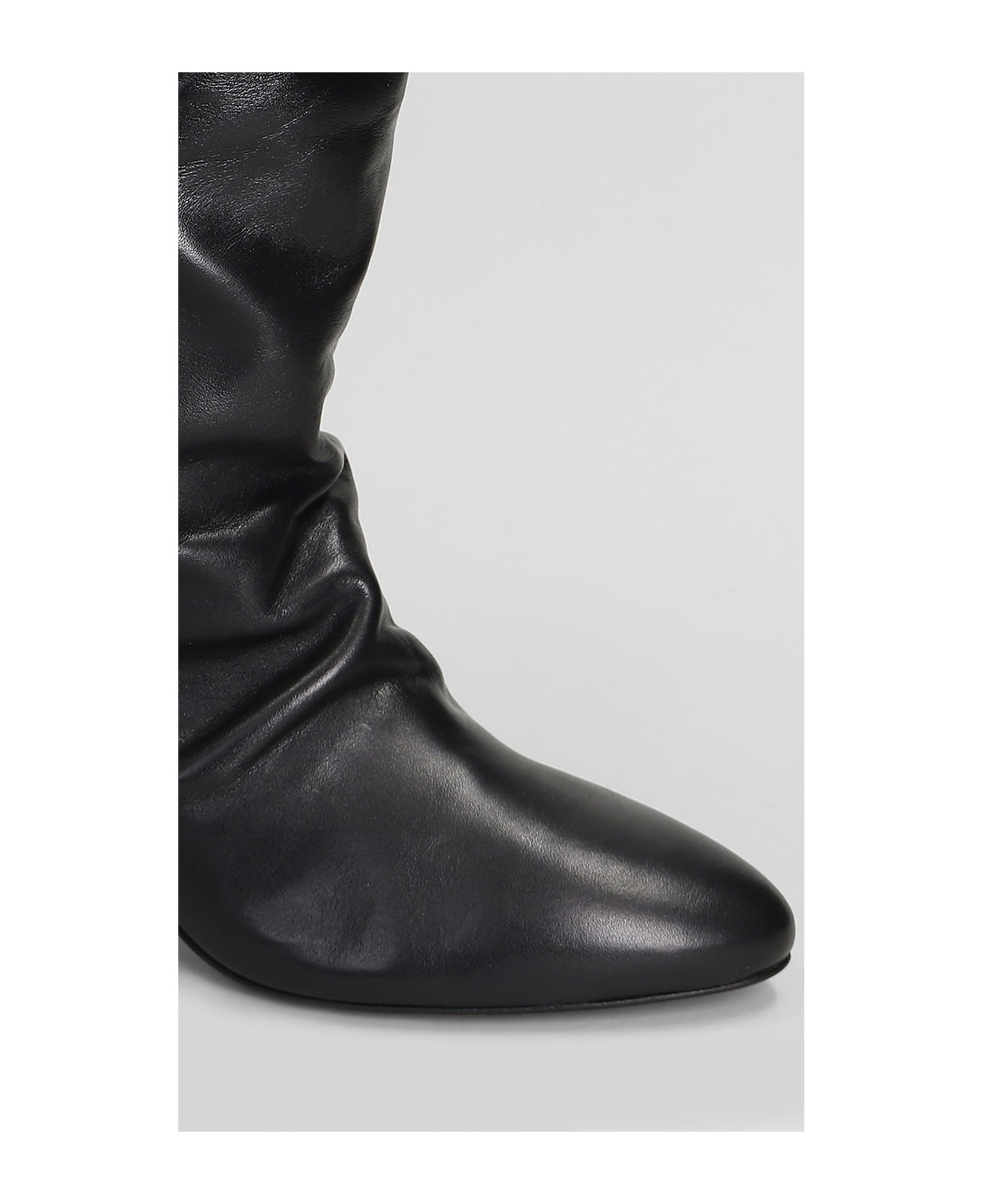Dalby High Heels Ankle Boots In Black Leather - 5