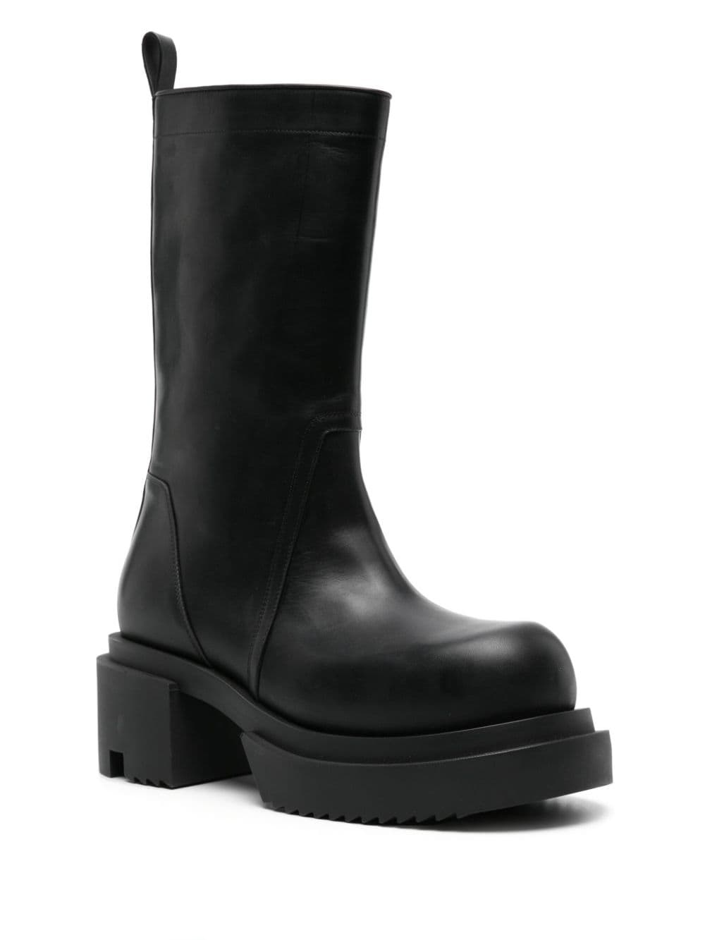 mid-calf leather plaform boots - 2