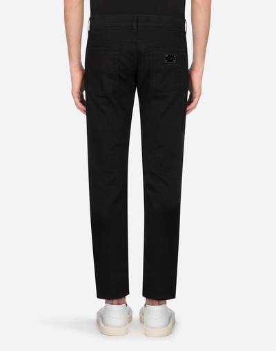 Dolce & Gabbana Black skinny stretch jeans with patch detailing outlook