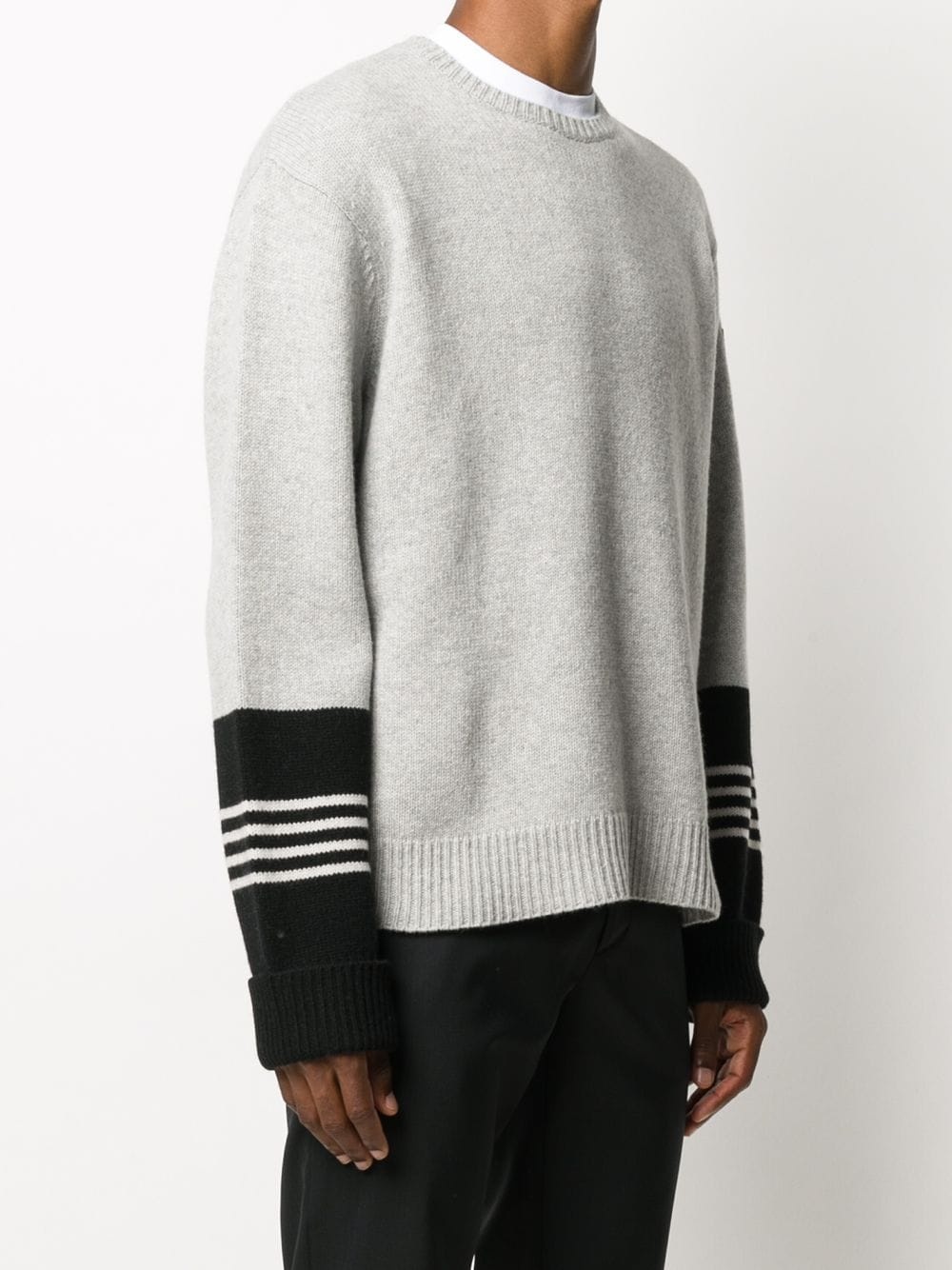 stripe-detail knitted jumper - 3