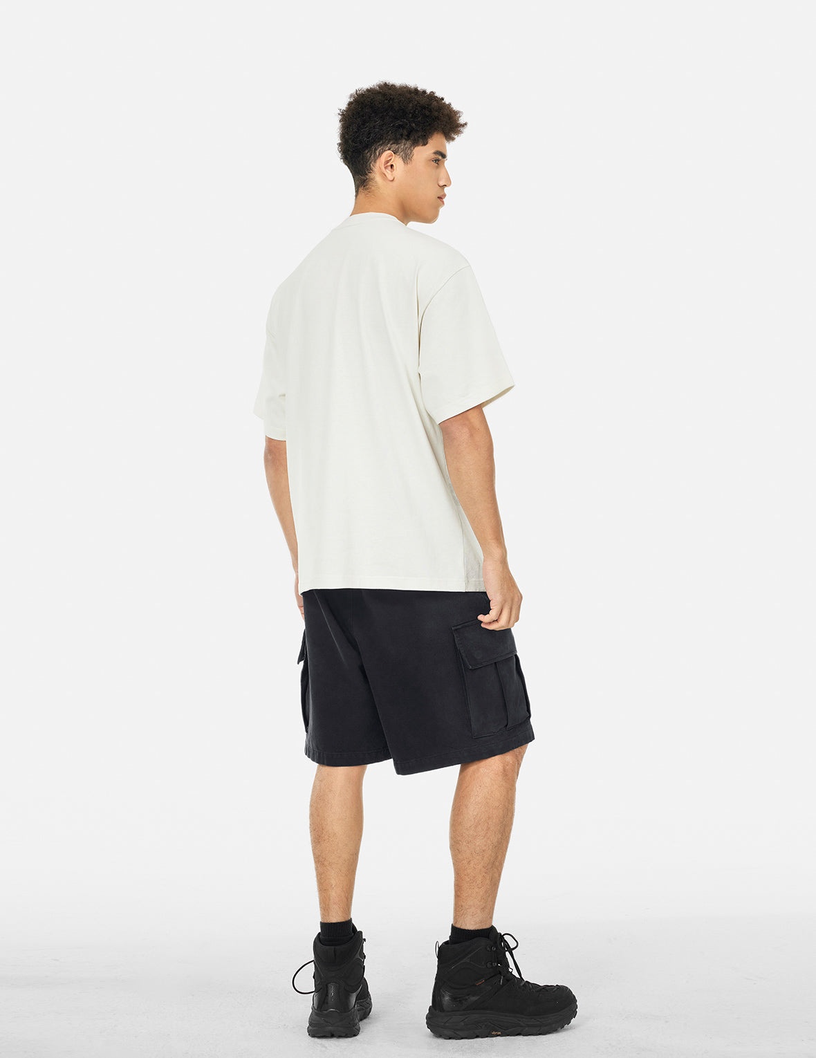 Pigment Dye Wash Seagull Embroidery Relax Fit Shorts - 4
