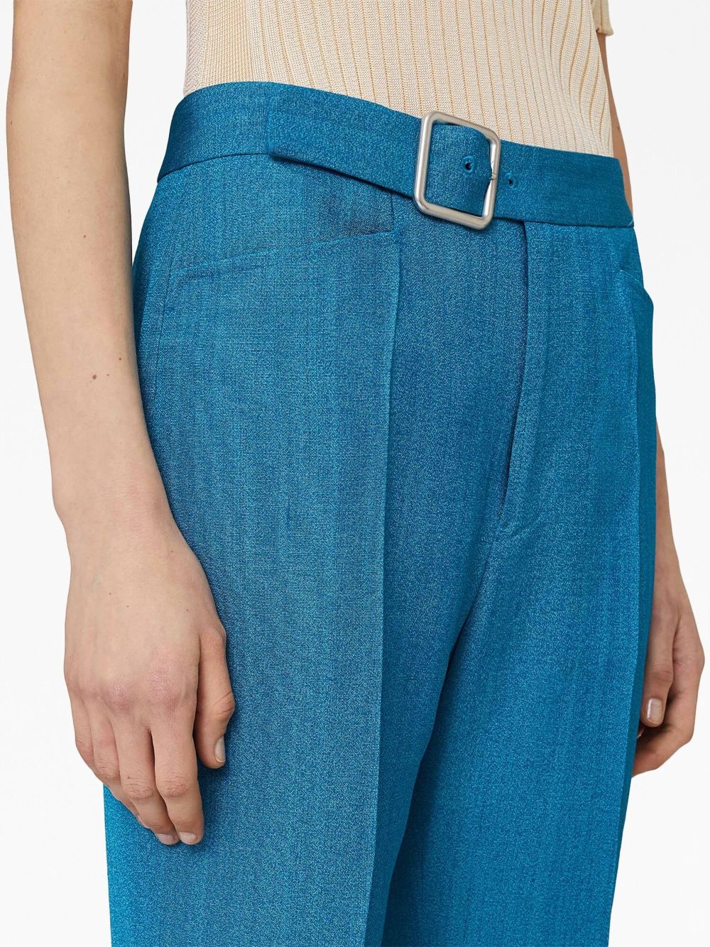 high-waist flared trousers - 6
