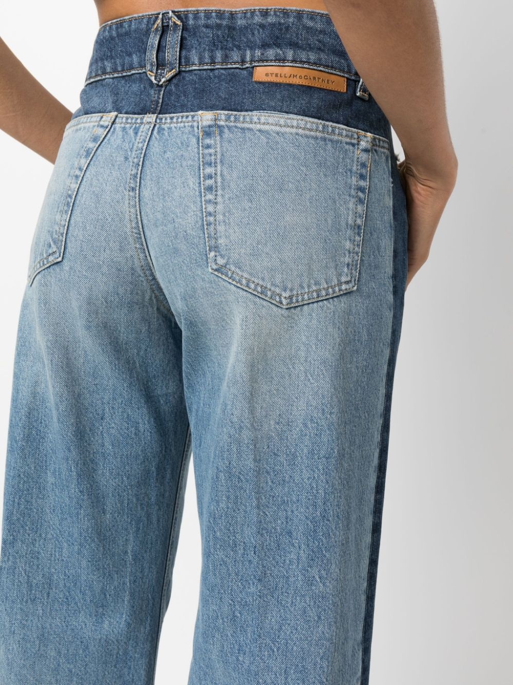 panelled straight-leg jeans - 5