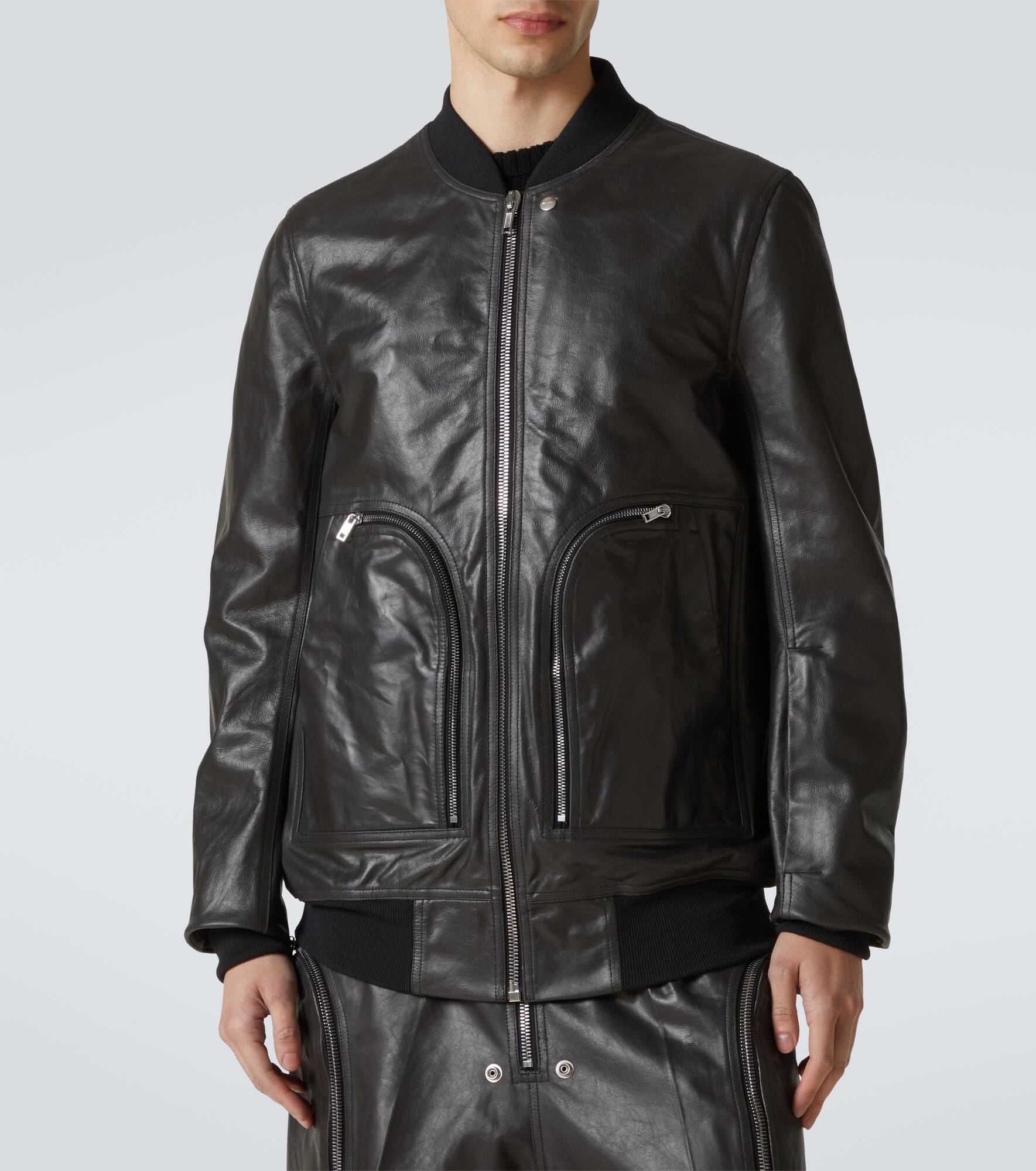 Rick Owens Bauhaus Flight leather bomber jacket | mytheresa