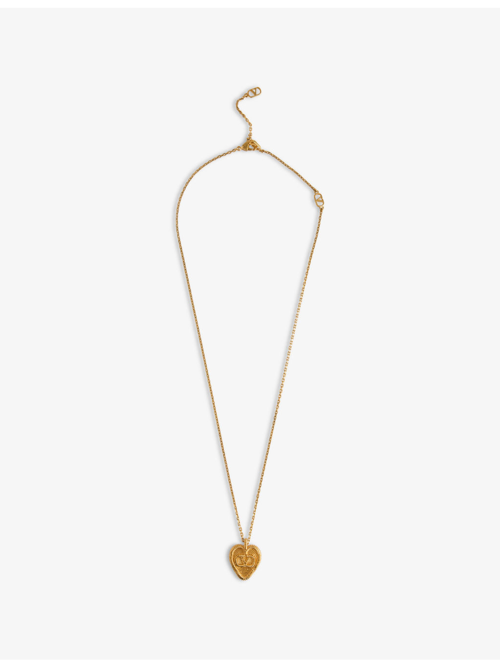 Heart V-Logo Metal Necklace - 1