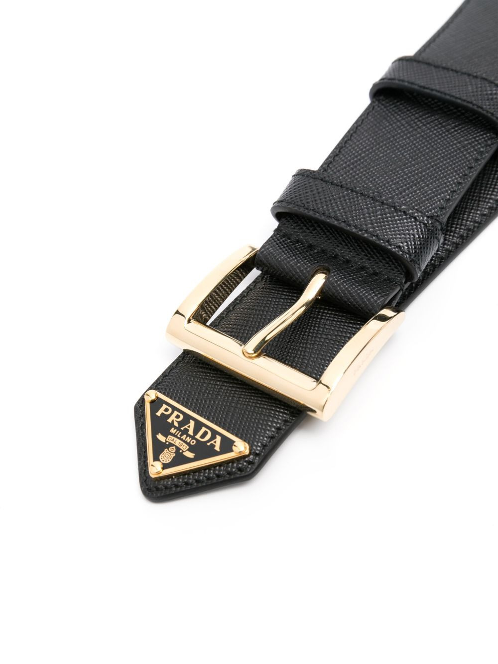 logo-plaque leather belt - 2