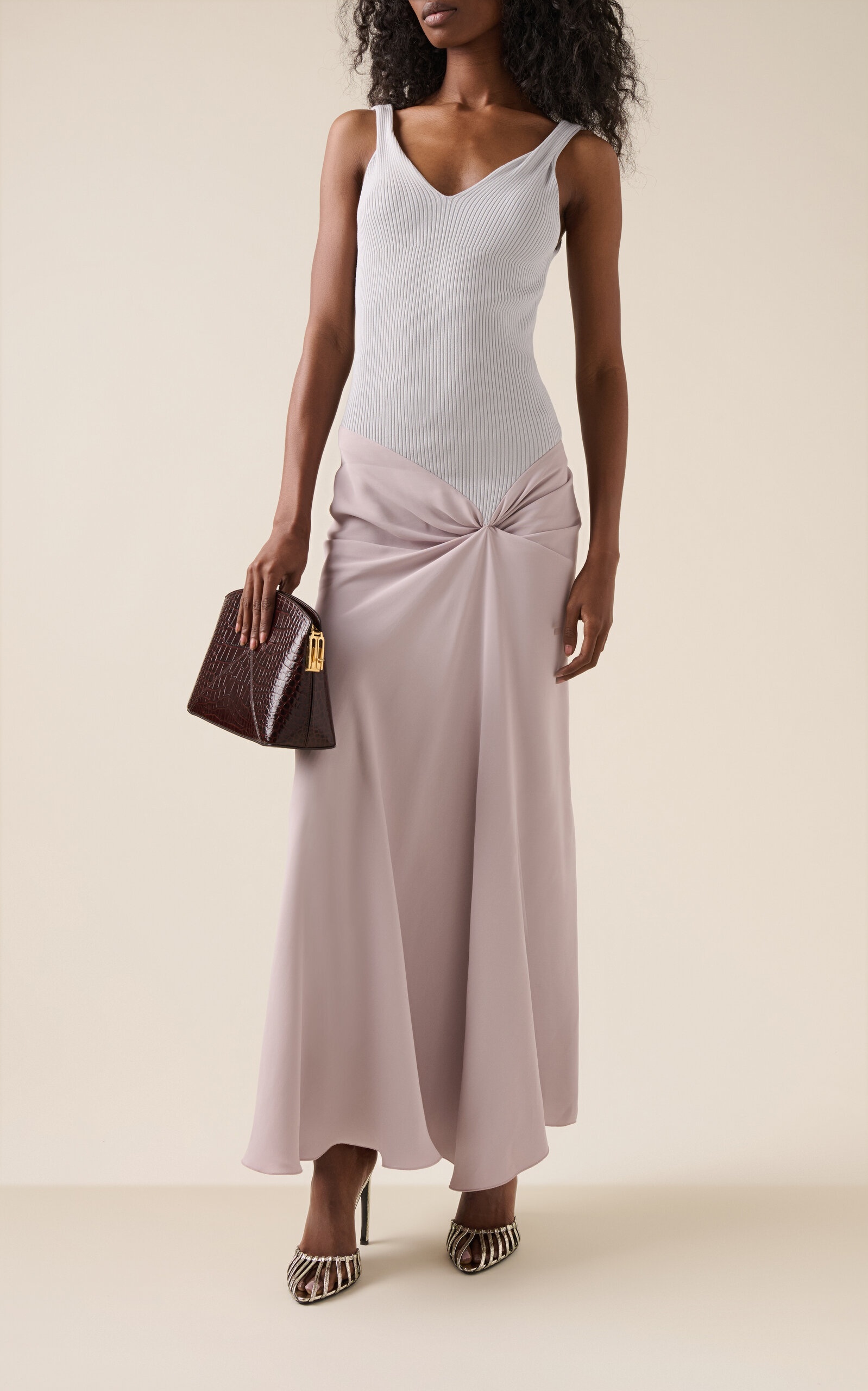 Twisted Midi Dress taupe - 4