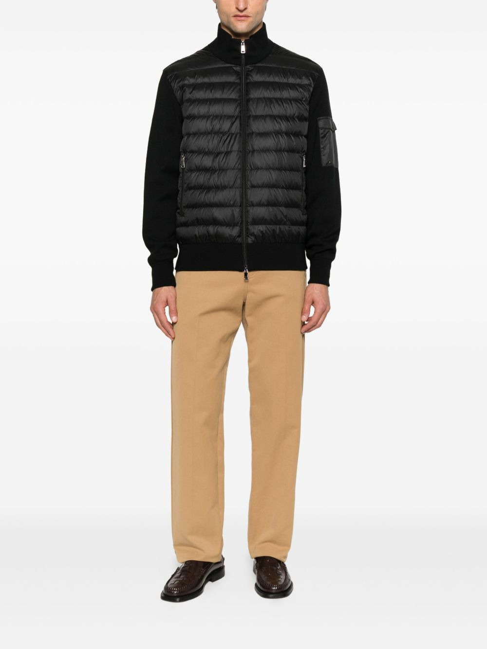 quilted wool-panel jacket - 2