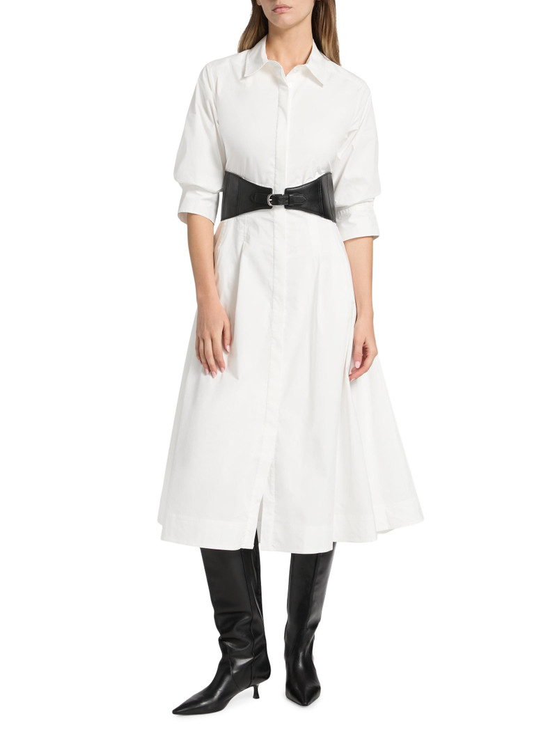 Women's Olson Cotton-Blend Midi-Shirtdress - White 3