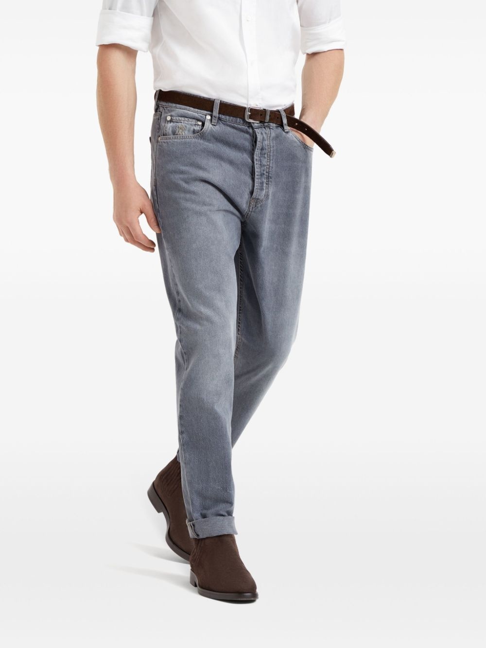 Turn-up hem jeans - 3