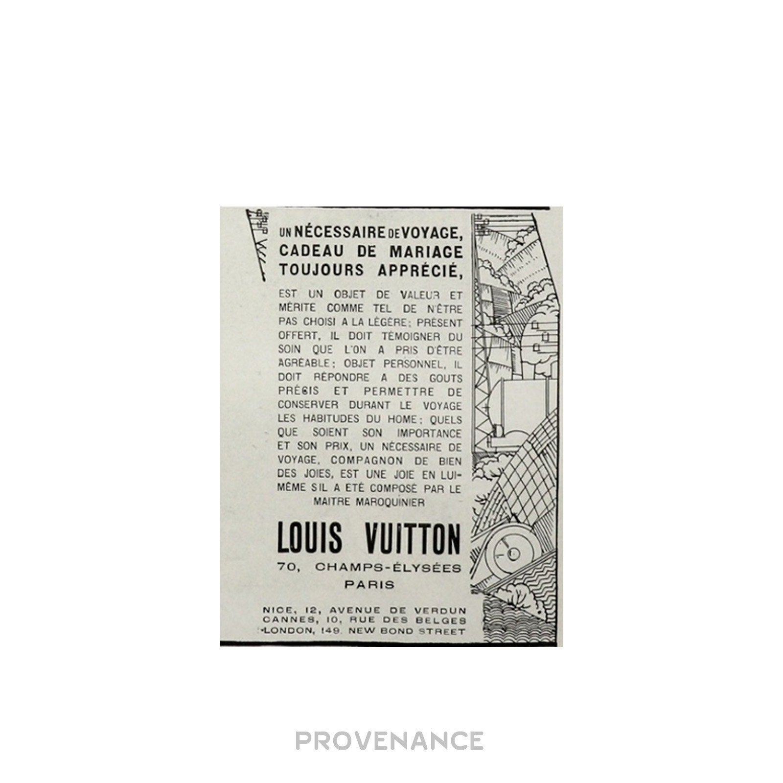 Louis Vuitton Antique Vintage Newsprint Ad - Vanity Case - 6