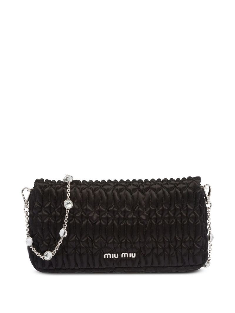 quilted satin shoulder bag - 3