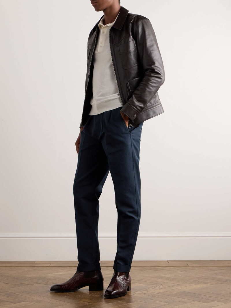 TOM FORD Tapered Pleated Cotton Trousers outlook