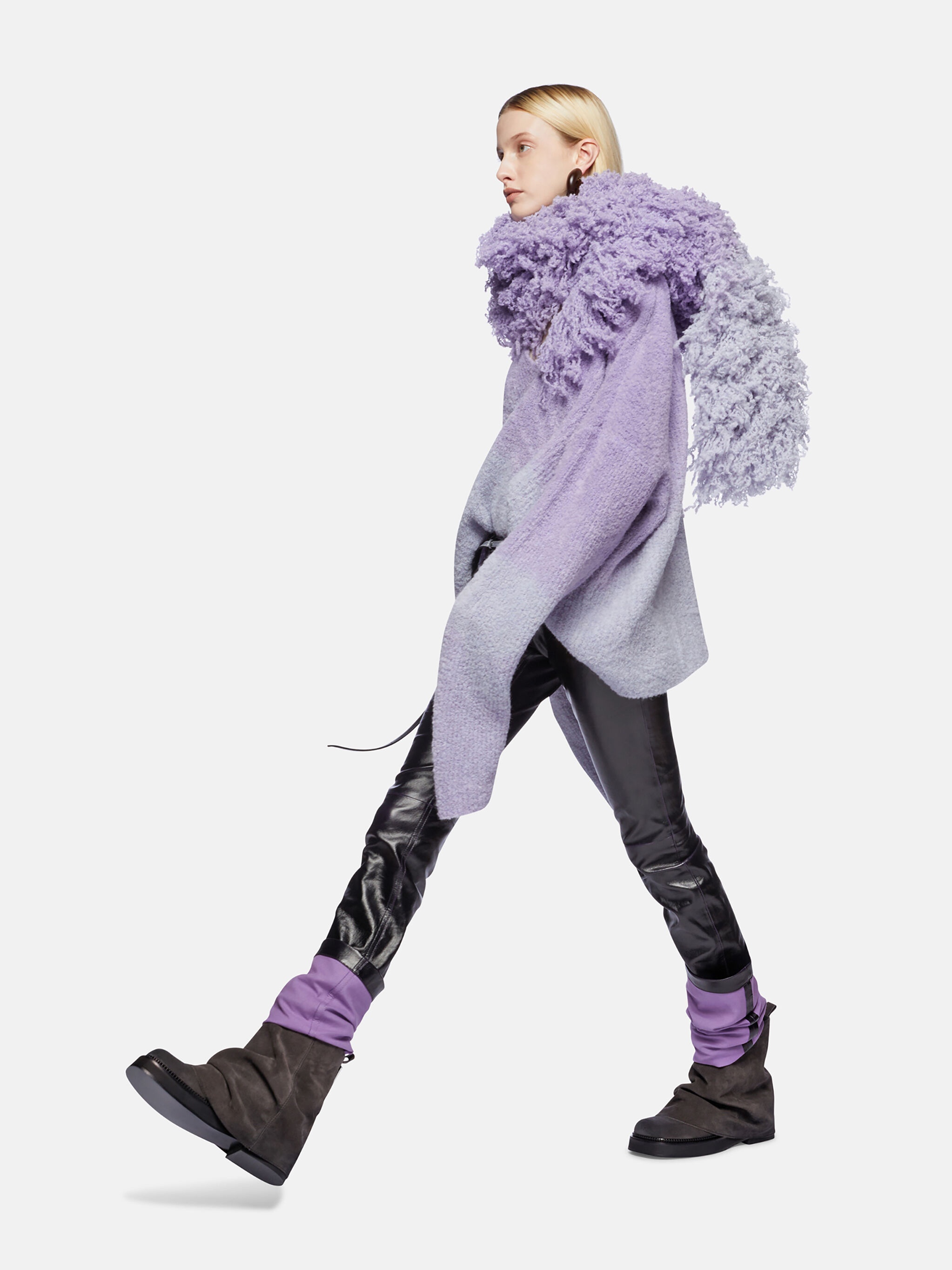 EGGPLANT AND BLACK LONG PANTS - 4