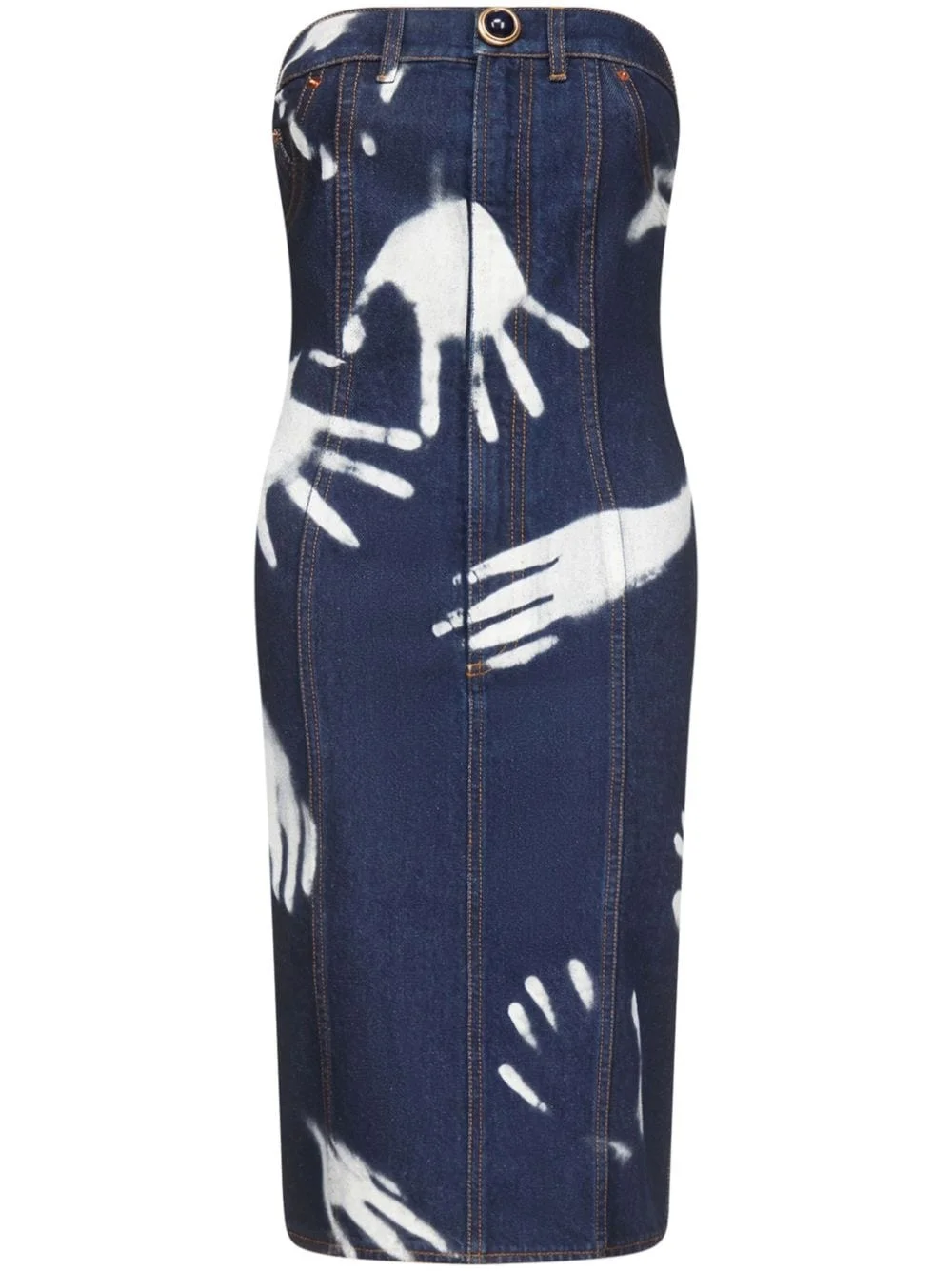 handprint strapless minidress - 1
