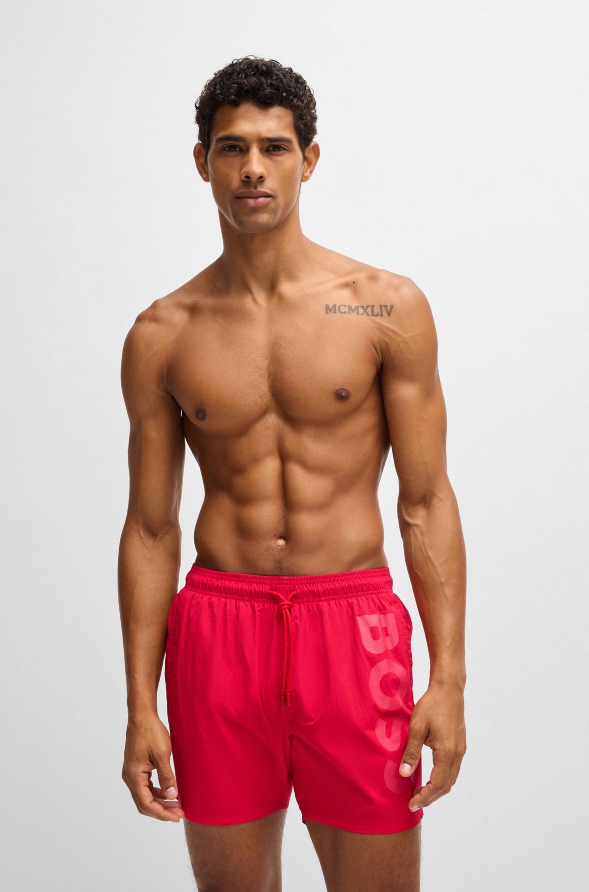 FULLY LINED SWIM SHORTS WITH LOGO PRINT - 2