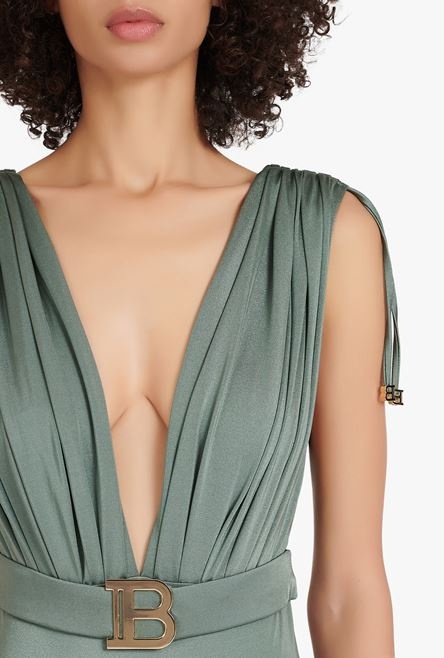 Draped khaki one-piece - 6