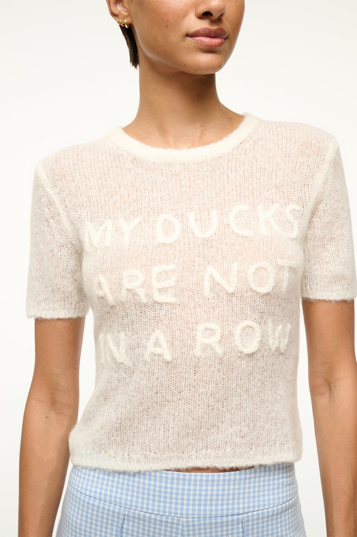 STAUD DUCKS IN A ROW TOP IVORY - 3