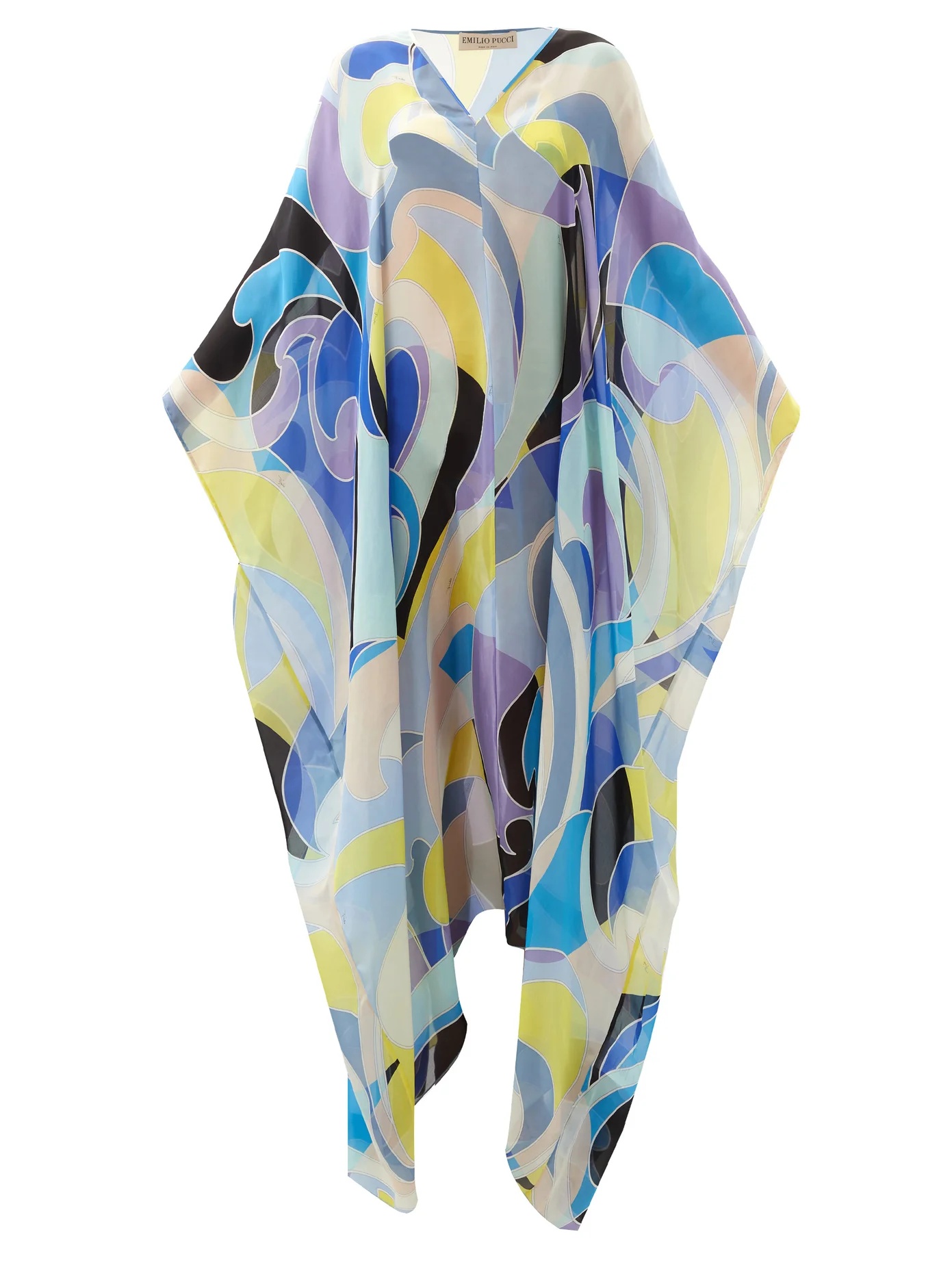 Quirimbas-print silk-chiffon kaftan - 1