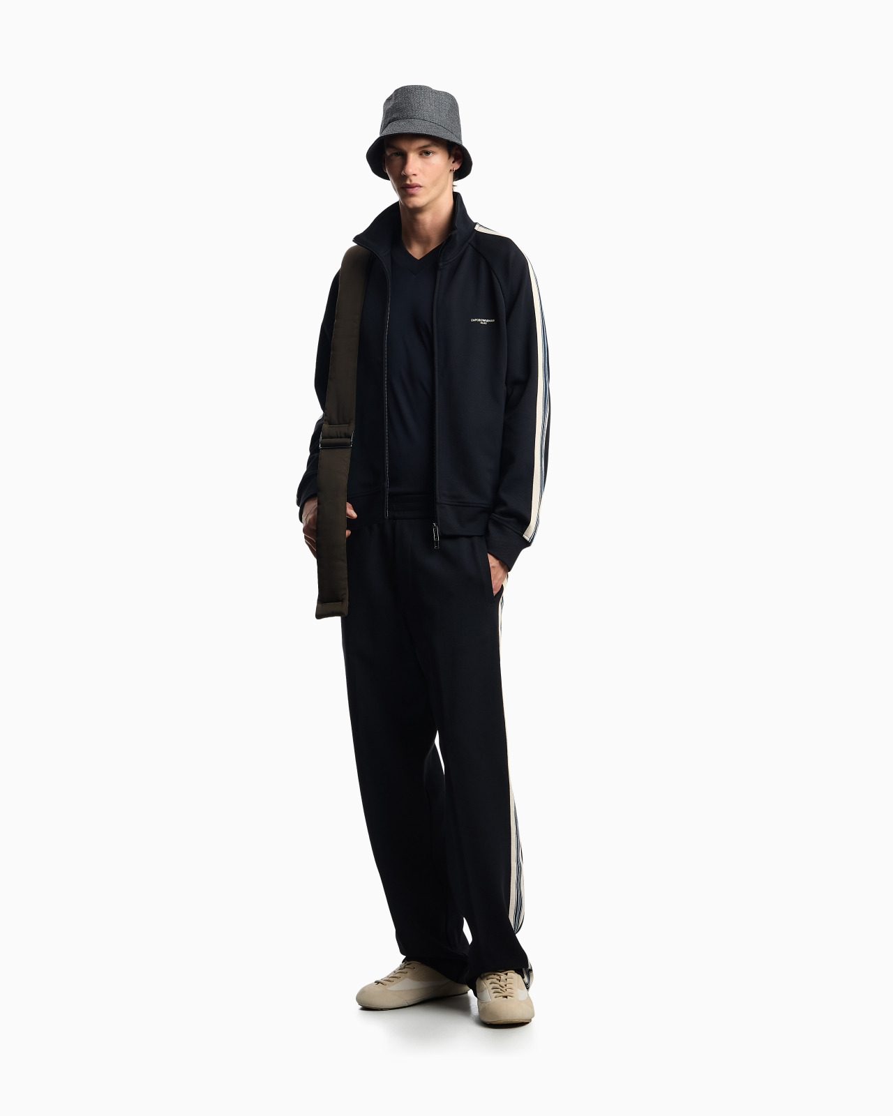 ASV FULL-ZIP SWEATSHIRT IN JERSEY WITH CONTRASTING BANDS - 2