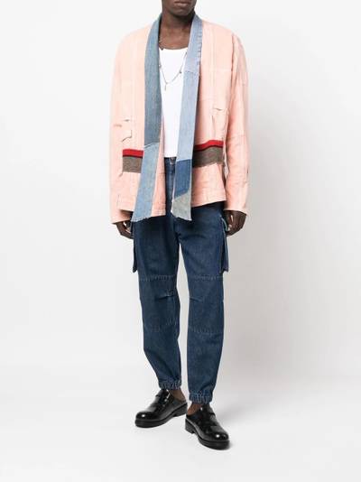 Greg Lauren shawl-lapels patchwork lightweight jacket outlook