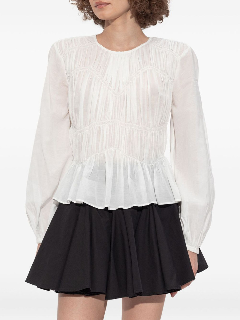 smocked-panel ruffled top 3