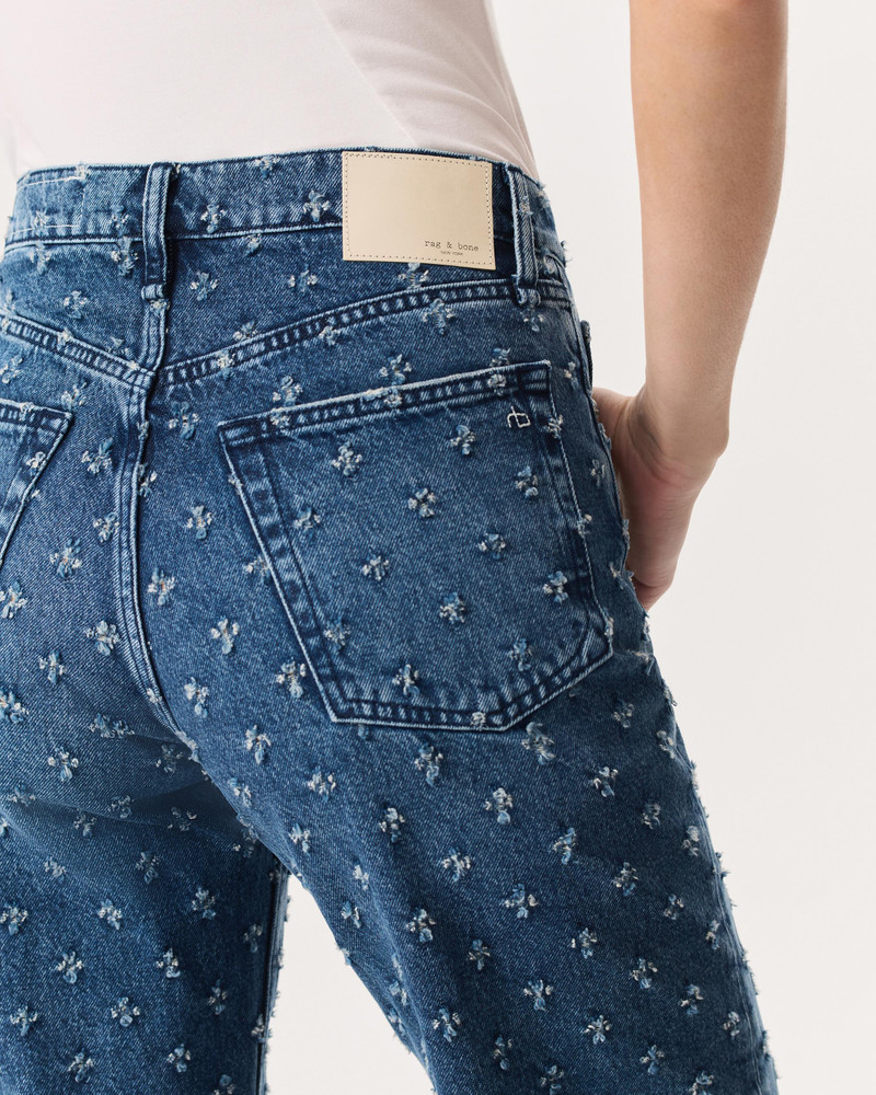 Shea Textured Ankle-Length Relaxed Straight Jeans Lightweight Rigid Denim 4